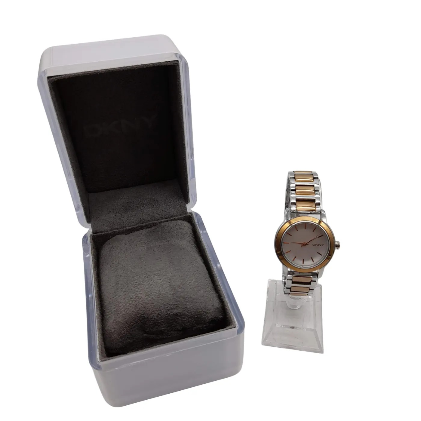 DKNY NY-2211 Silver And Gold Stainless Steel Analogue Watch With Box (WL1417376)