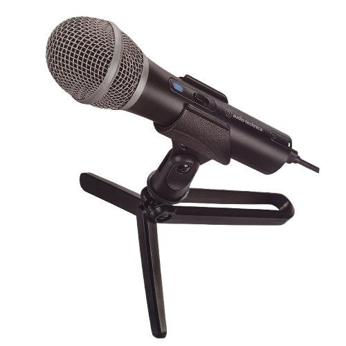 Audio-Technica ATR2100x-USB Handheld Cardioid Dynamic USB/XLR Microphone w/On/off switch & headphone volume control Stand clamp for 5/8″-27 threaded stands; tripod desk stand (LEL)
