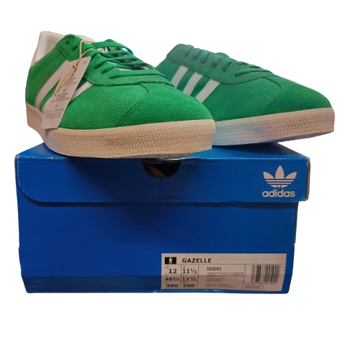 adidas Originals Gazelle Casual Shoes Green/White US Mens 12 IG2092
