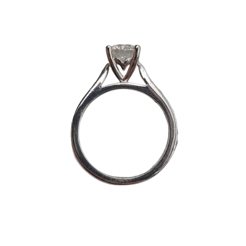 18ct White Gold 17-Stone Diamond Ring – 0.85ct G/SI1 Centre, 0.37ct Accents, Size I – Valued at AUD $14,500