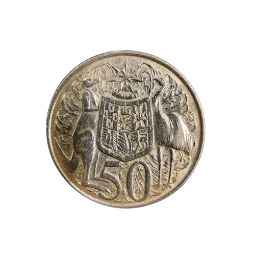 1966 Round 50c Australian Silver Coin – 80% Silver