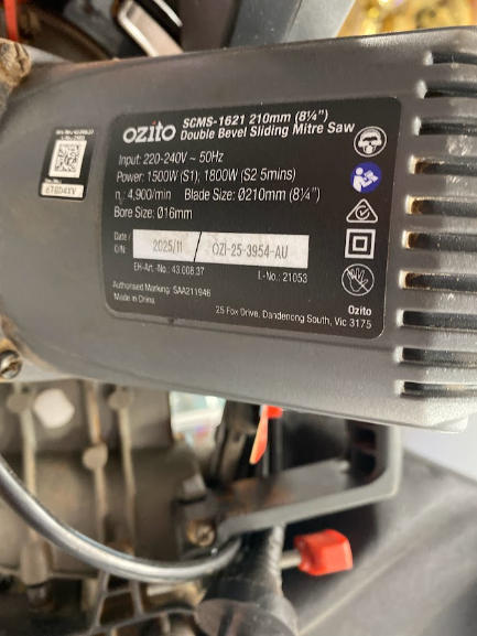 Ozito Compound Drop Saw Black Silver (NG)