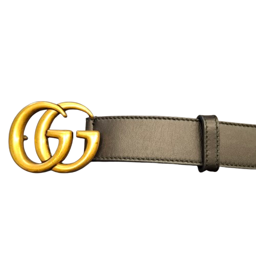 Gucci Men’s Black And Gold 95cm Leather Belt 414516APOOT (1423764) (JN)