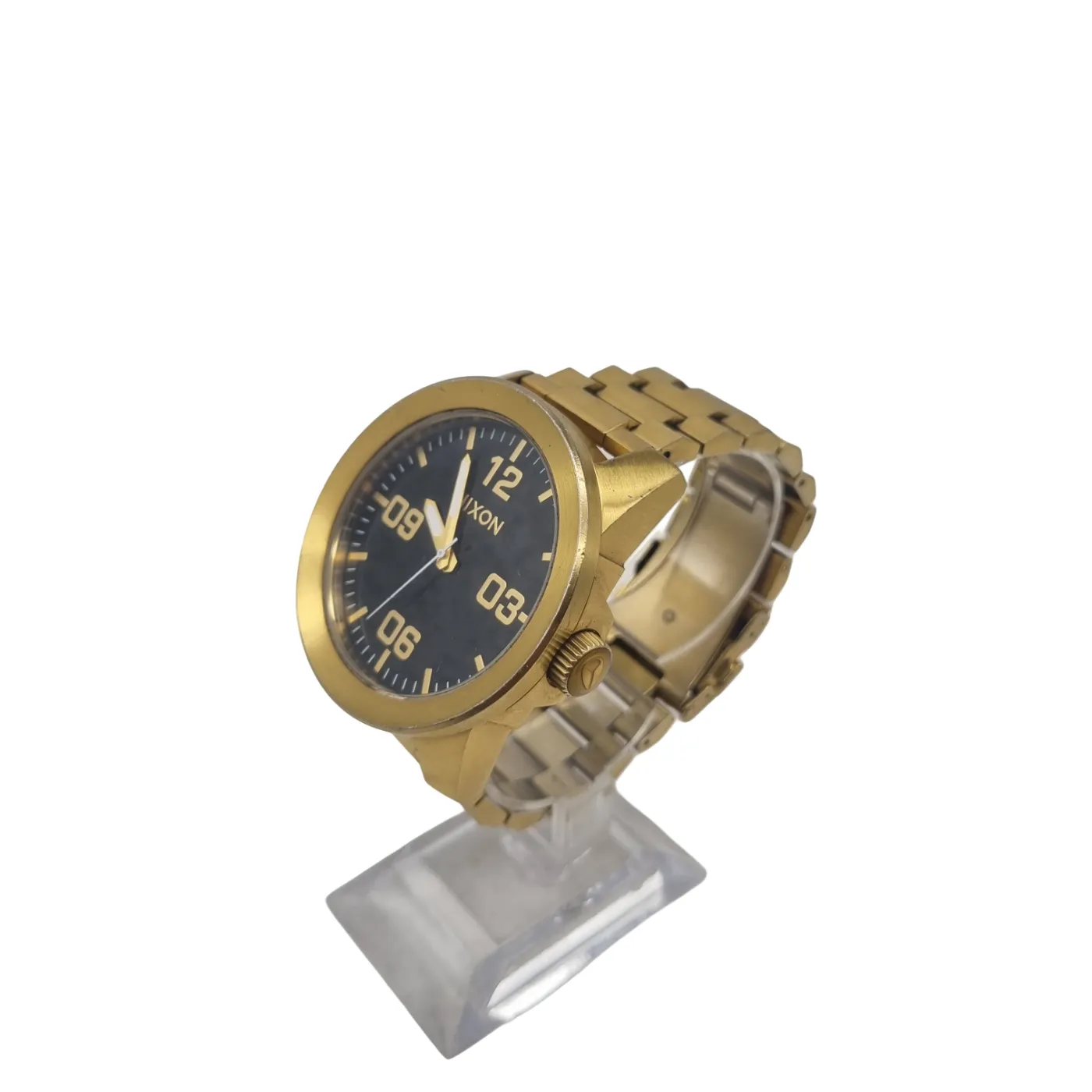 Nixon Take Charge The Corp Men’s Watch Gold Stainless Steel Band (WR 1403456)