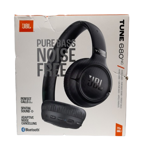 JBL Tune 680NC Wireless Bluetooth On-Ear Noise Cancelling Headphones Black (LN)