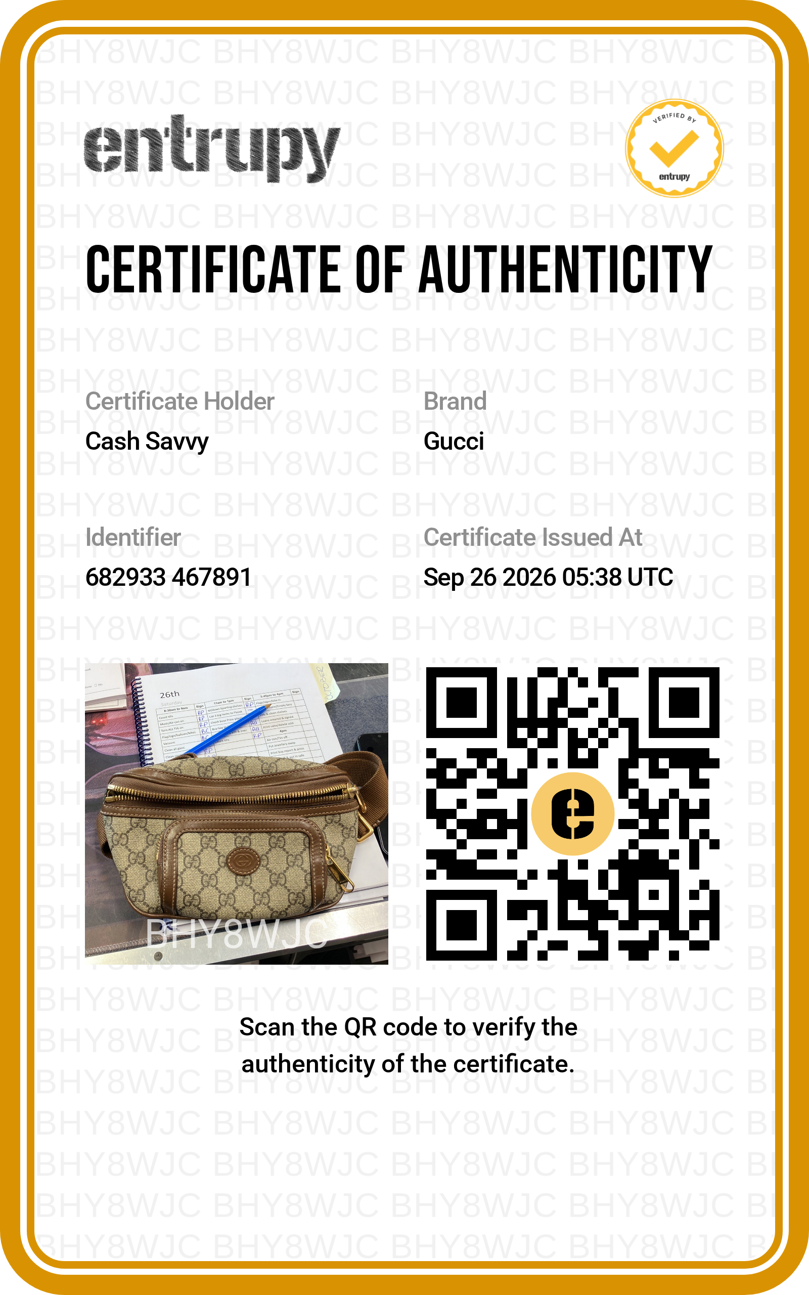 Gucci GG Supreme Bum Bag Brown Tan (1431968) (GE)