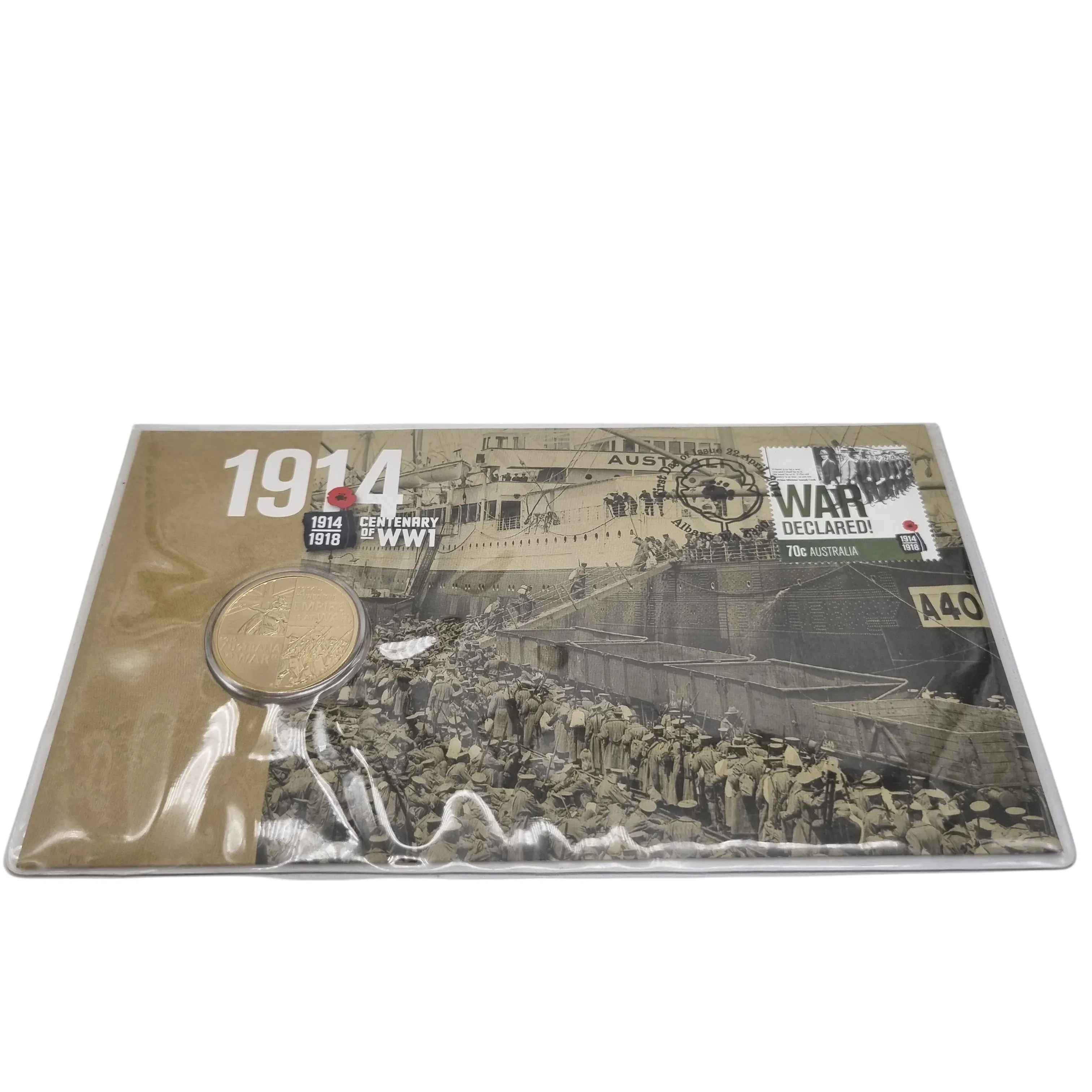 Australia Post: 2014 ANZAC Declaration Centenary of WW1 $1 Coin & Stamp Cover