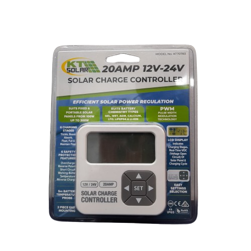 KT Solar 20A 12V PWM Solar Controller KT70783 (JN)