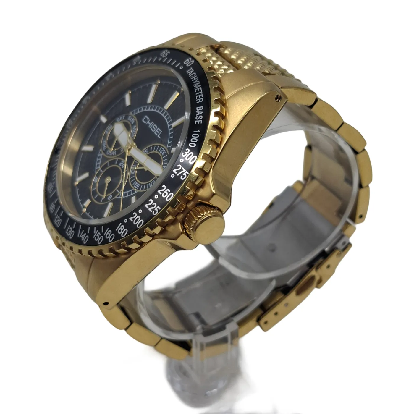 Chisel TACHYMETER Men’s Gold Watch with Steel Band (WR 1399893)