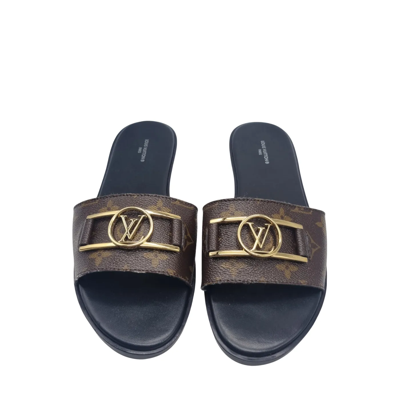 Louis Vuitton Lock It Flat Mule Brown Size 41 With Dustbags, Receipt and Carry Bag (wr1376357)