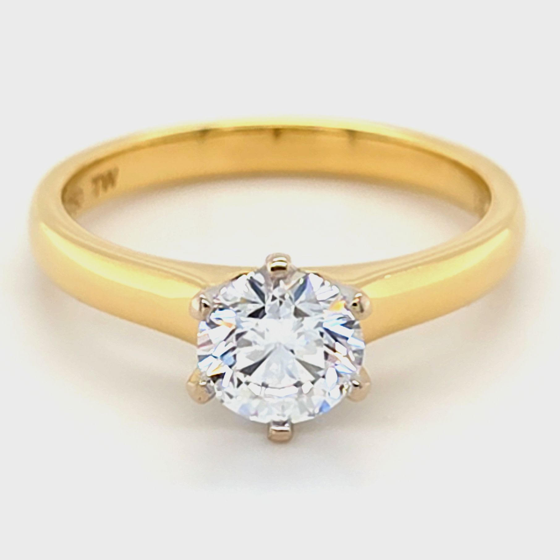 Ladies 18ct Yellow Gold Lab Grown Diamond Ring – Total Weight 4.1 Grams – Ring Size Q
