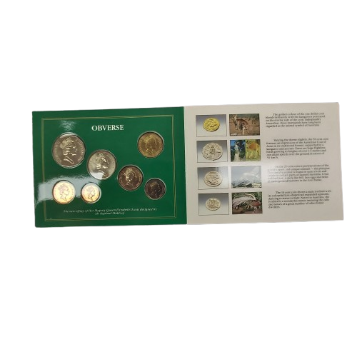 1985 7 Coin collection Uncirculated Mint Set In Green Case
