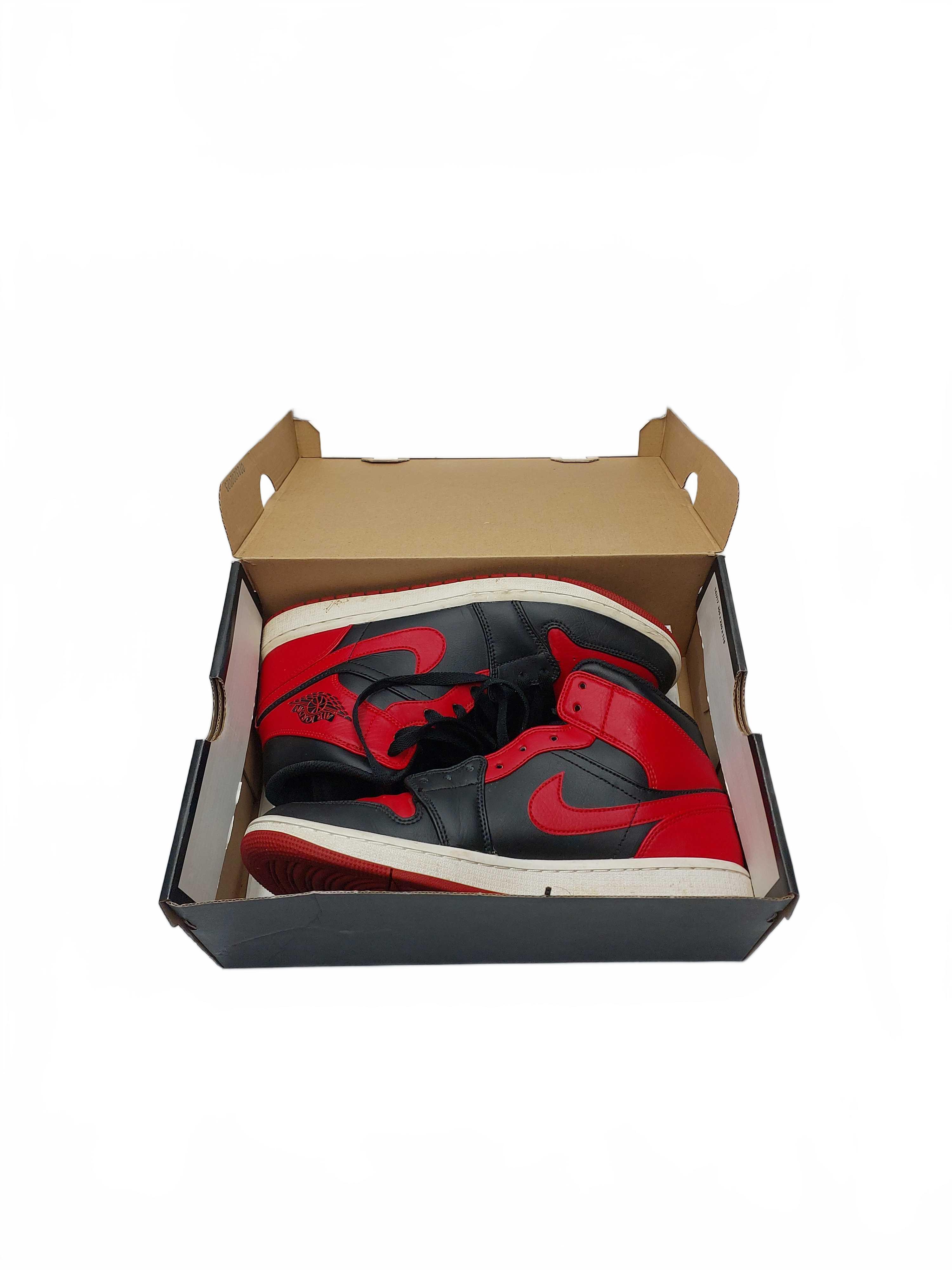 Nike Air Jordan 1 Mid 554724-074 Red Black US 9 (GB1429793)