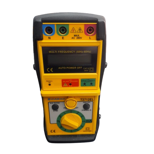 CABAC T2712EL Digital RCD Tester with Cables and Soft Bag (MR)