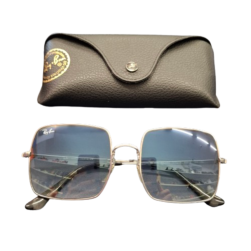 Ray-Ban RB1970 Square Sunglasses Blue Lenses With Leather Case (1420874) (JN)
