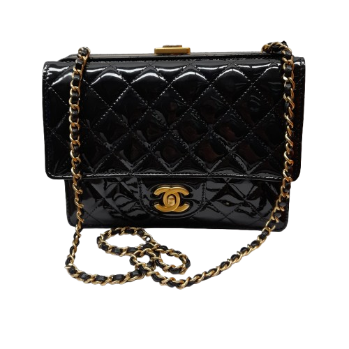 CHANEL Black Lambskin Clutch with Chain  ( Box & Dust Bag) (MR)