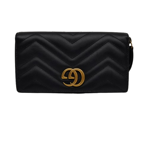 Gucci 443123 DTD1T 1000 GG Marmont Zip-Around Wallet with Certificate of Authenticity (LN)