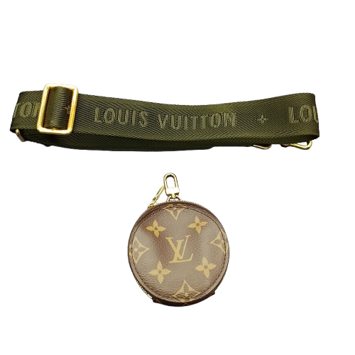 Louis Vuitton Multi Pochette Accessoires Set of 3 Small Bags with Gold Hardware and Green Strap (CP)