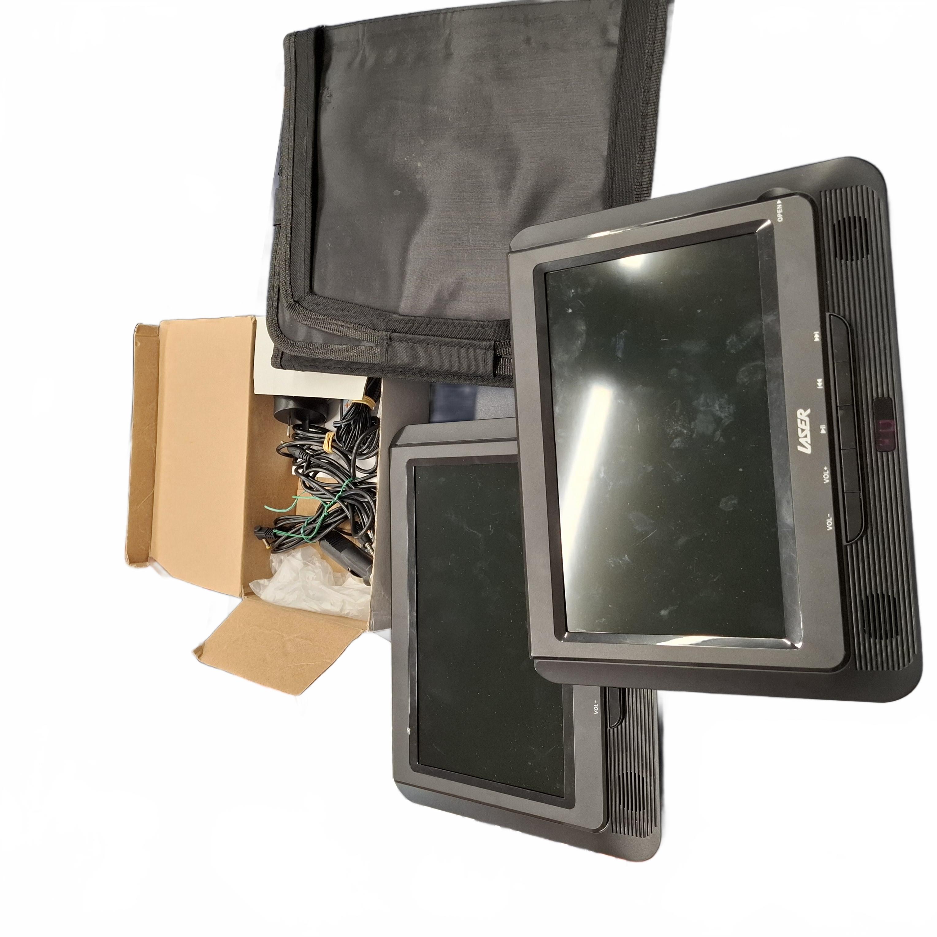 Laser Portable 9 Inch Dual Screen DVD Player DVD-PT9-DUALB (JN)