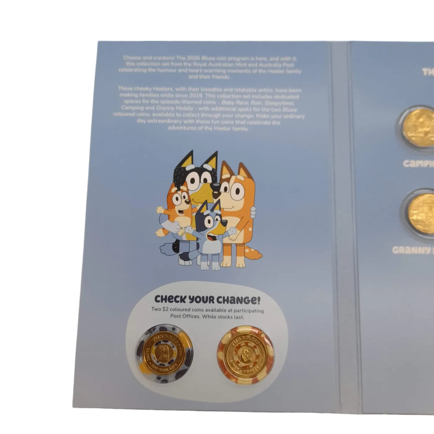 Bluey 2026 $2 Uncirculated 7 Coin Collection With Empty Ram Roll (WL 1407842)