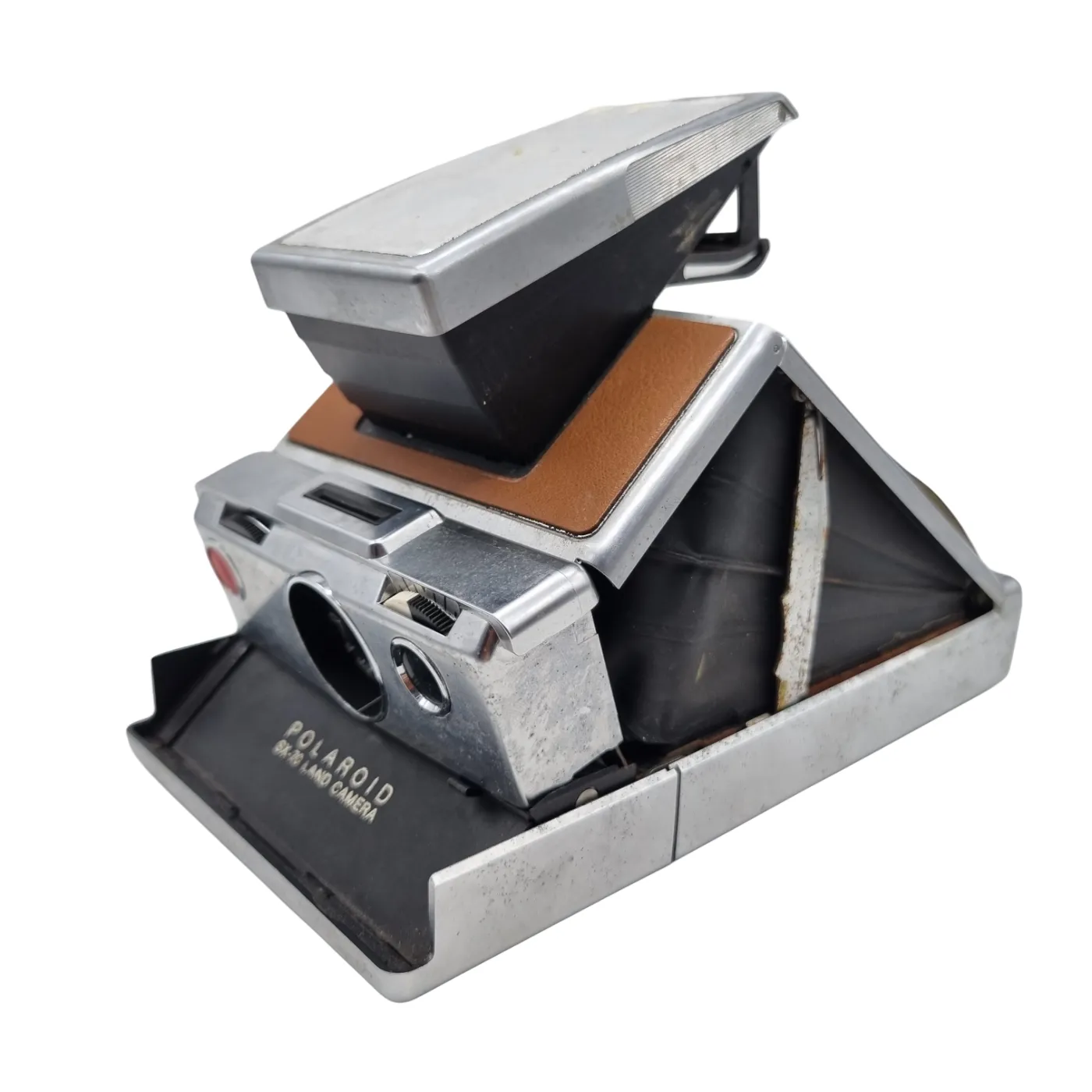 Polaroid SX-70 Instant Camera – Brown/Silver with Pouch (WR)