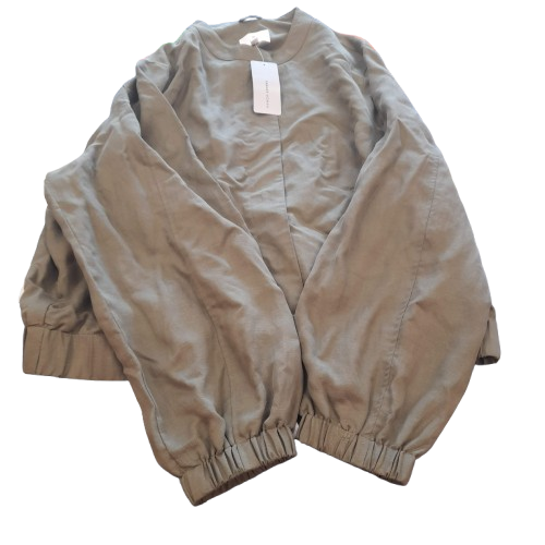 Linen Blend Bomber Jacket ( Size 14 )