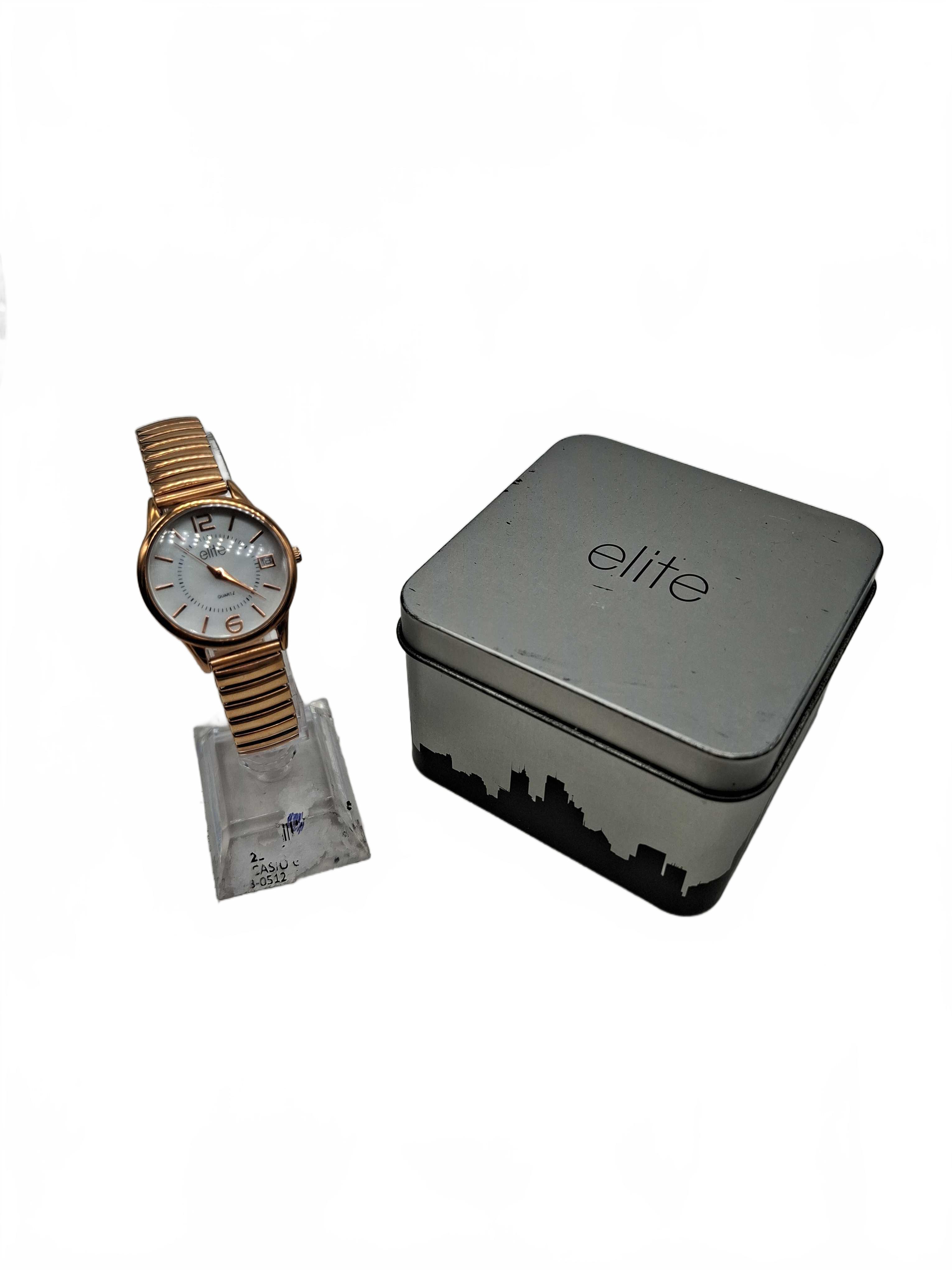Elite Watch 5088250 Gold Stainless Steel Band Analogue White Glass Round (WR 1428955)