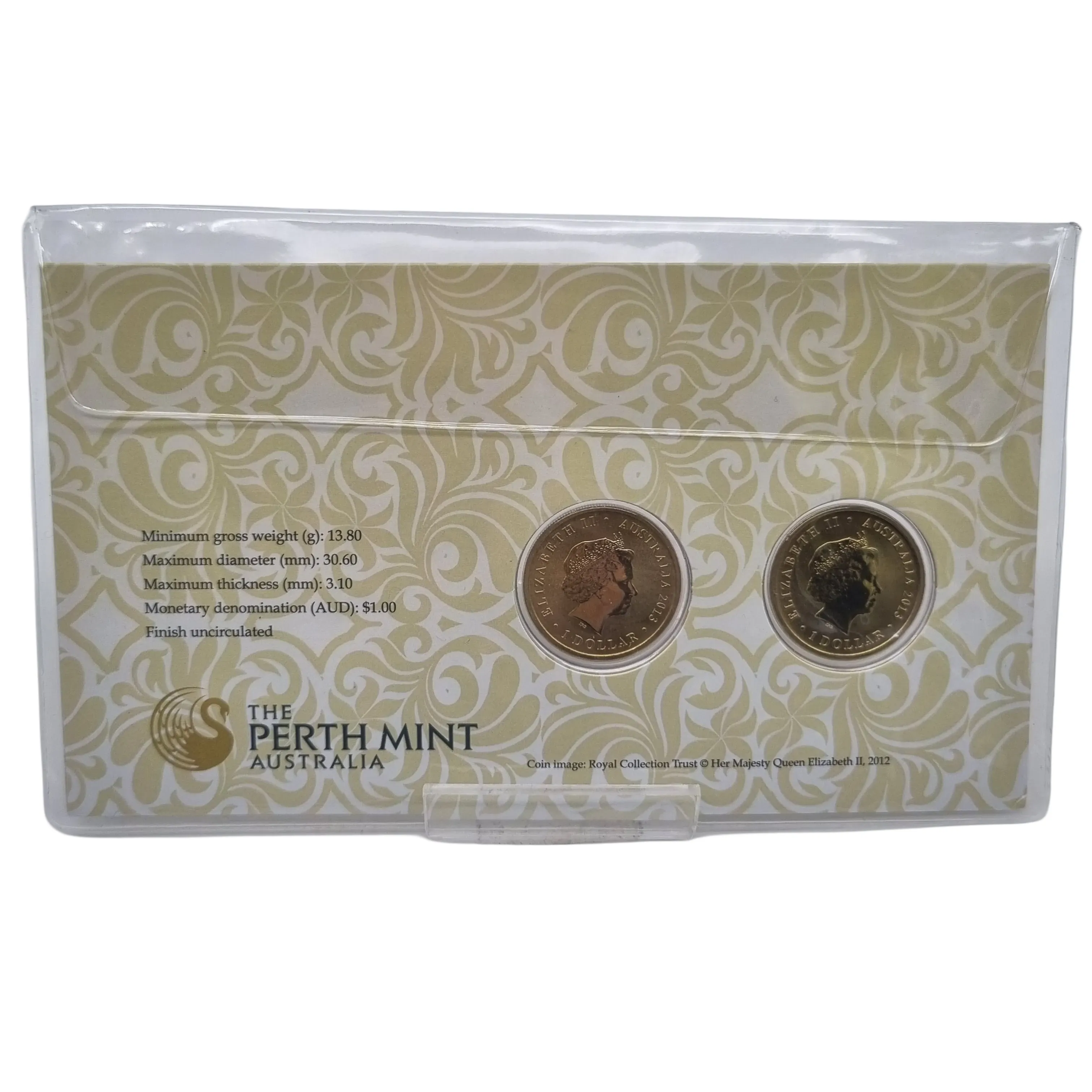 2013 $1 The Queen’s Coronation 2-Coin Stamp and Coin Cover PNC.