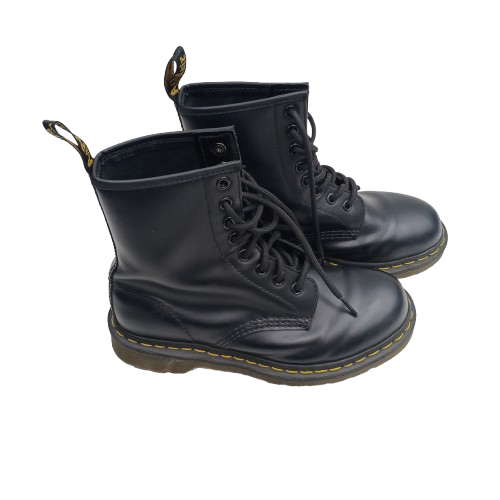 Unisex Dr Martens Boots 1460 Smooth, Black, Lightly Worn, Creasing Very Faint Scuffing, US 5.5/UK 4.5 (NA 1388719)