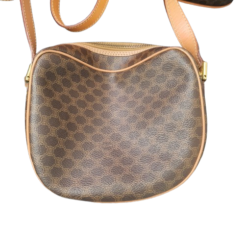 Celine Brown Macadam Canvas PVC Crossbody Bag (1434128) (MR)
