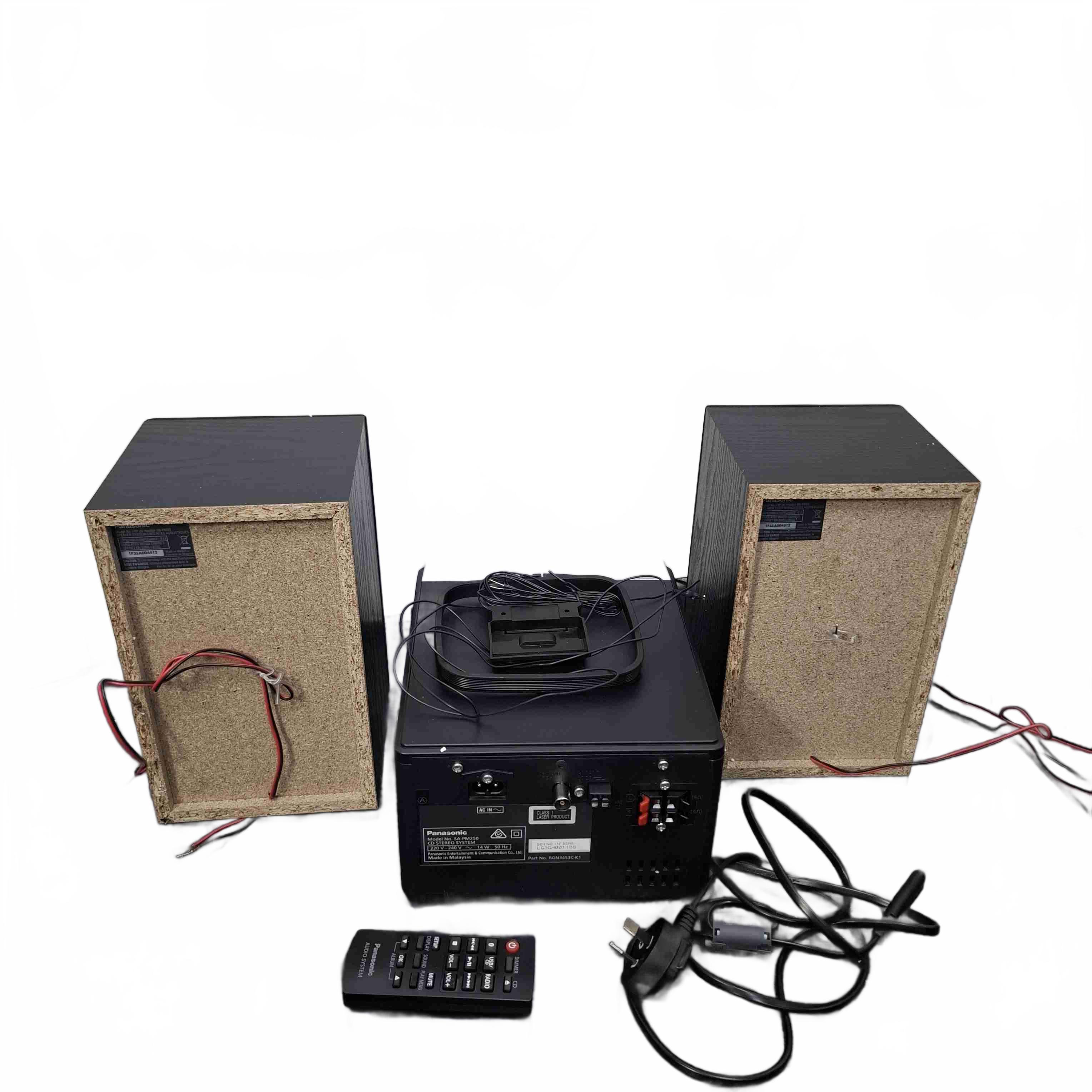 Panasonic Stereo SC-PM250 + Box + Mini Speakers + Remote (WR 1429129)