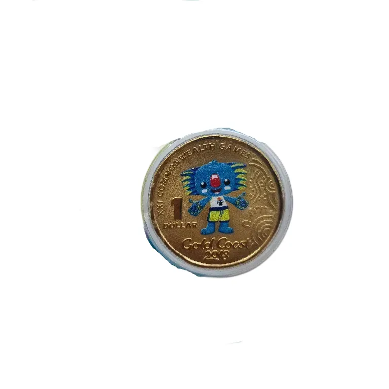 2018 Borobi Australia Map Shaped Counterstamp Gold Coast Commonwealth Games One Dollar ($1) Uncirculated Australian Decimal Coin