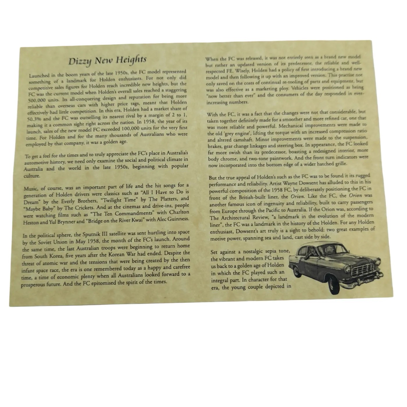 The Golden Years of Holden 1958 FC Gold Coin (WL 1409190)