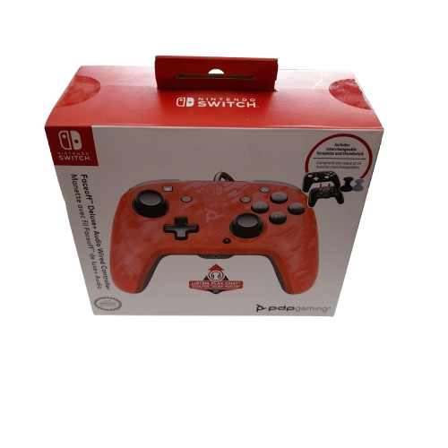 PDP Switch – Faceoff Controller – Camo Red (Like New) (LN)