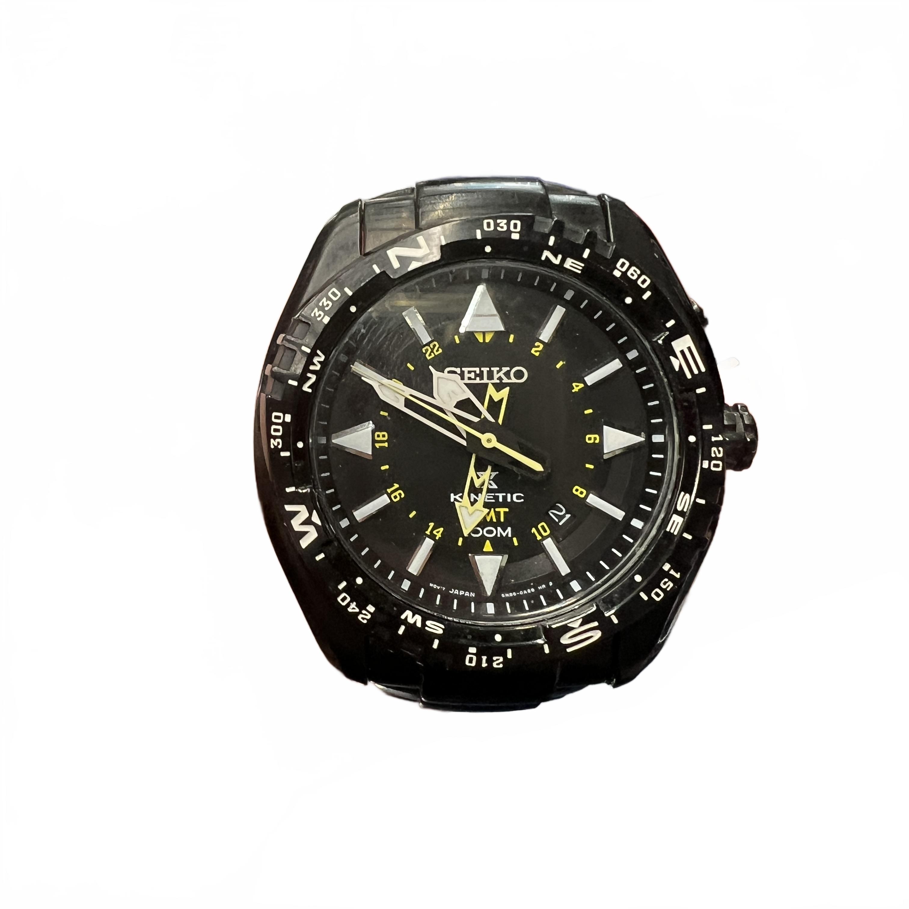 Seiko Watch Model 5M85-0AE0 Black Steel Band Analogue (1426330) (MK)