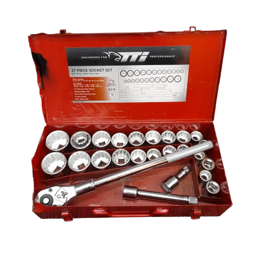 TTI 3/4inch Met/AF 27 Piece Socket Set T34VS271 (Used Condition) (MR)