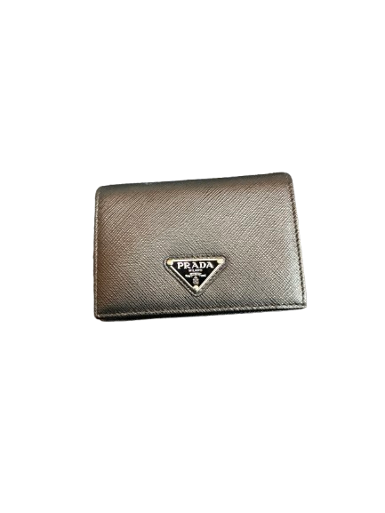 GENUINE PRADA WALLET SMALL SAFFIANO LEATHER WITH PROOF OF PURCHASE BLACK IN BOX WITH AUTHENTICITY CARD