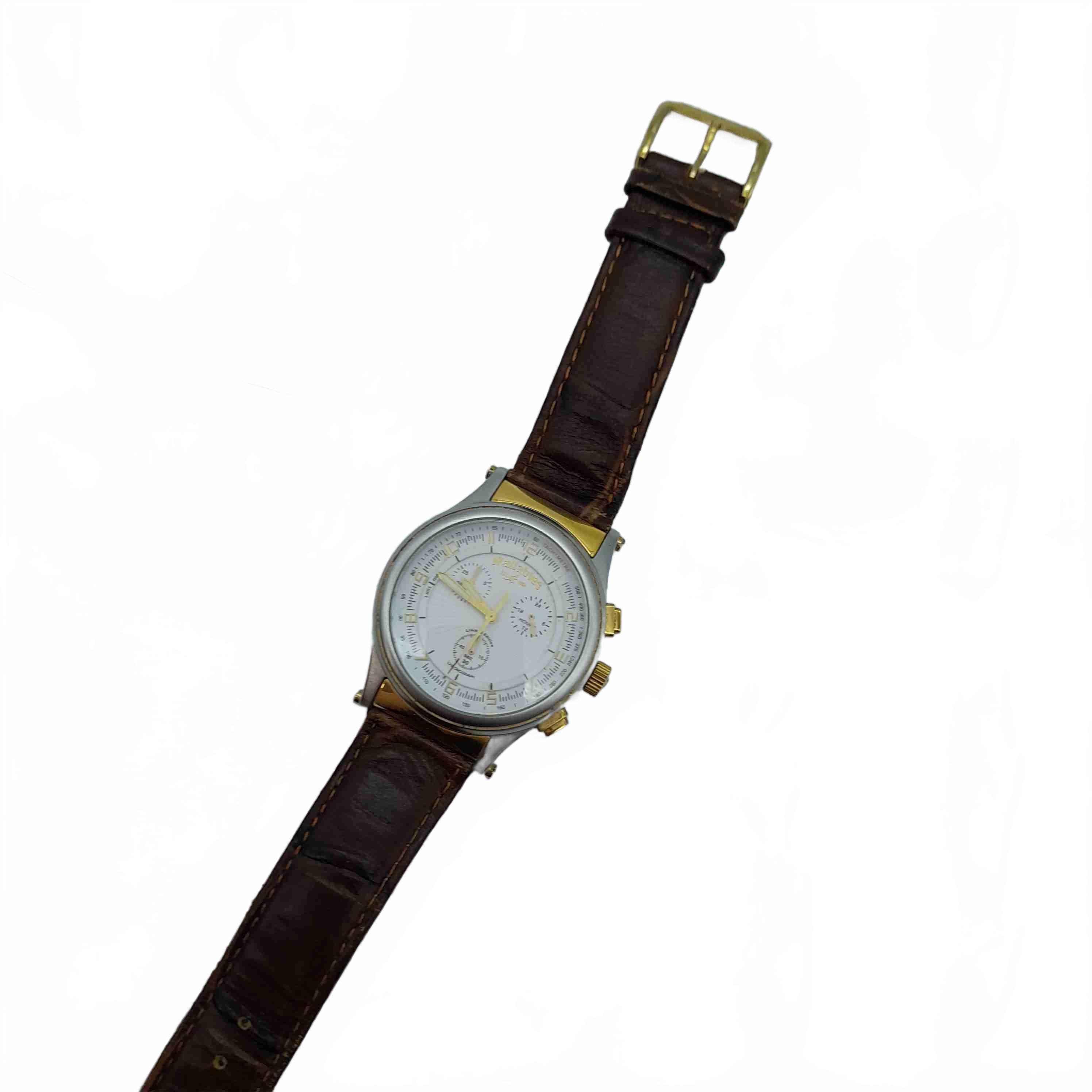 Wallabies Watch 213/250 Men’s White Gold Silver Brown Leather Band Analogue (WL 1433356)