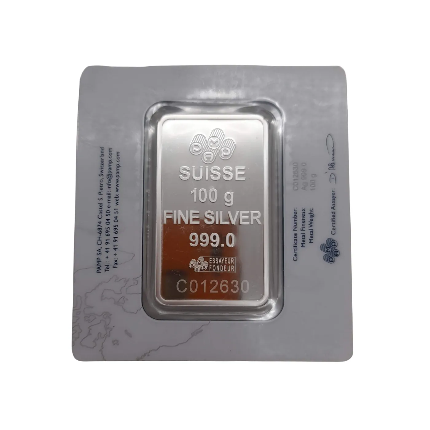 PAMP Suisse 100g Silver Bar (WL 1393401)