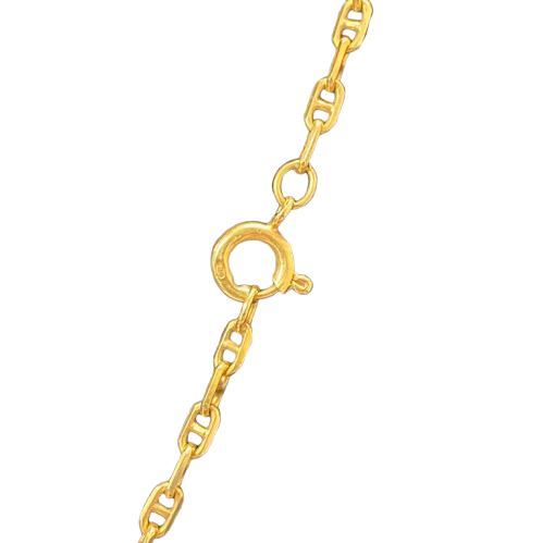 Unisex 18ct Yellow Gold Chain Link Necklace with Cross Pendant. (NG1342434)