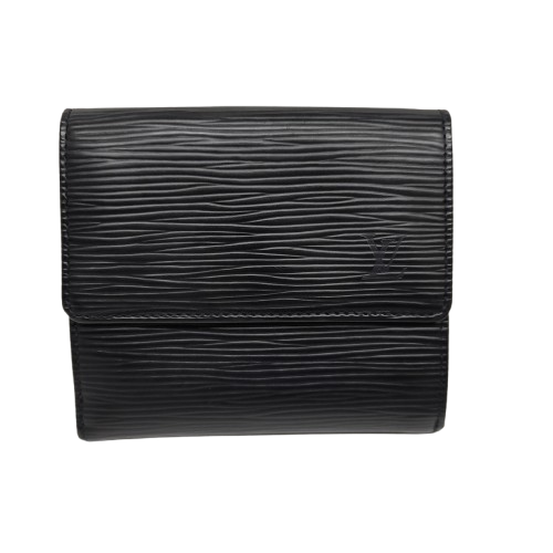 Louis Vuitton Elise Trifold Wallet Black Epi Leather with Certificate of Authenticity (MR)