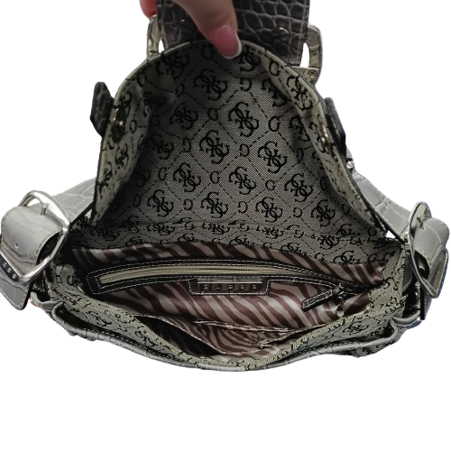 GUESS 2000s Vintage Y2K Beige Monogram Handbag (CP)