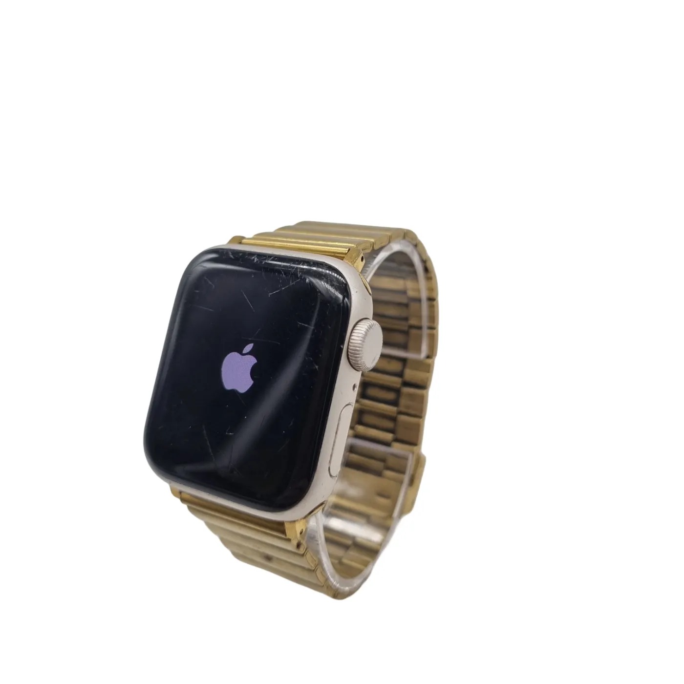 Apple Watch SE 44mm Silver Aluminium Case with Gold Milanese Loop Band + Charger (WR 1416835)