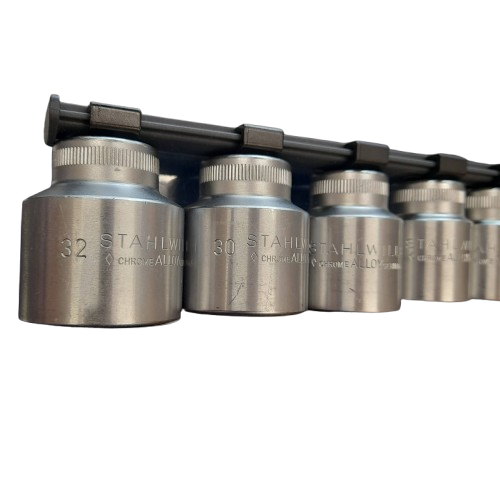 Stahlwille 811784 (SW12918/10-50 – 96053010) 10 pce 1/2″ Set of Sockets with Clip Bar, Excellent Condition, Tools Only (MR)