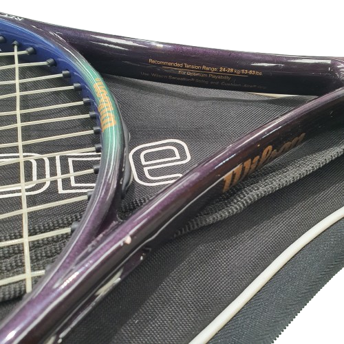 Wilson Tennis Racquet 100LVW Navy Blue With Ncode Carry Bag, Good USED Condition (MR 1432265)