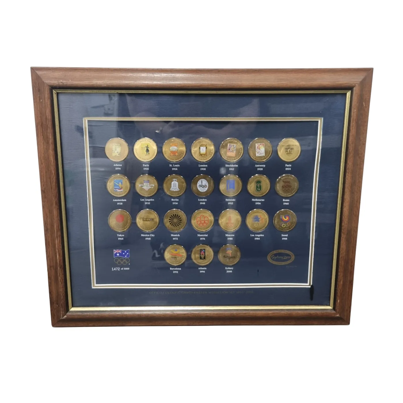 Official Olympics Emblem Medallion Set Frame 1896–2000 (WR 1361592) **Pick Up Onky**