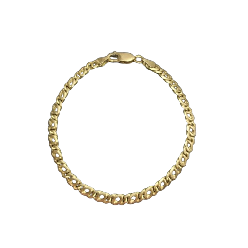 18ct Yellow Gold Cat’s Eye Link Bracelet 11.4g 19cm