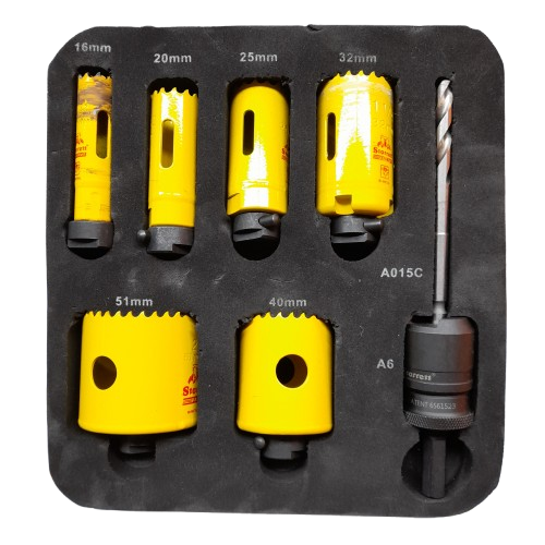 Starrett Ulti-Mate Rapid Change 6 Piece Electricians Hole Saw Kit (MR)