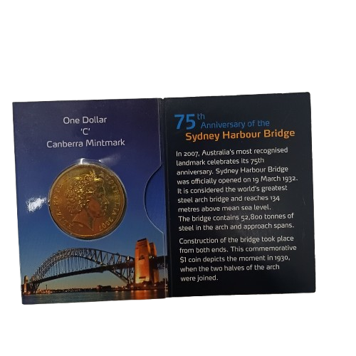 Sydney Harbour Bridge 2007 $1 Coin Mint Mark B (CP)
