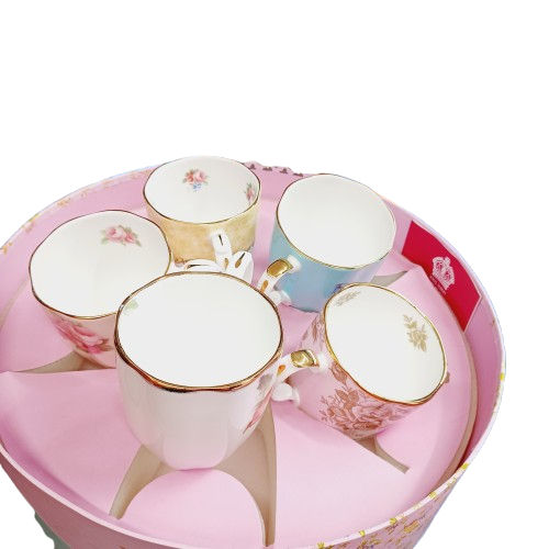 Royal Albert 100 Years Set Of 5 Mugs 1950-1990